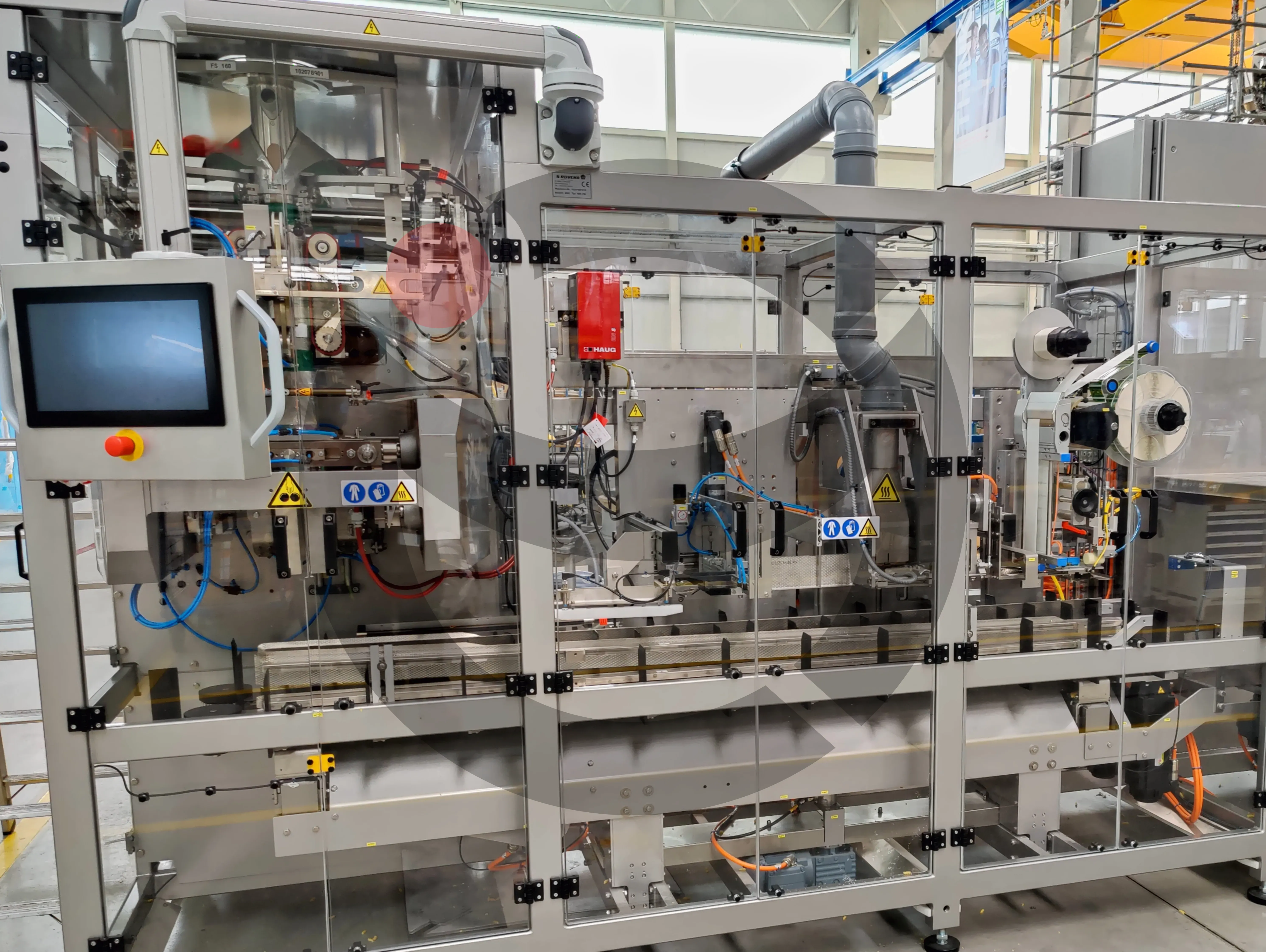 High-speed automated packaging line sensors and control cabling