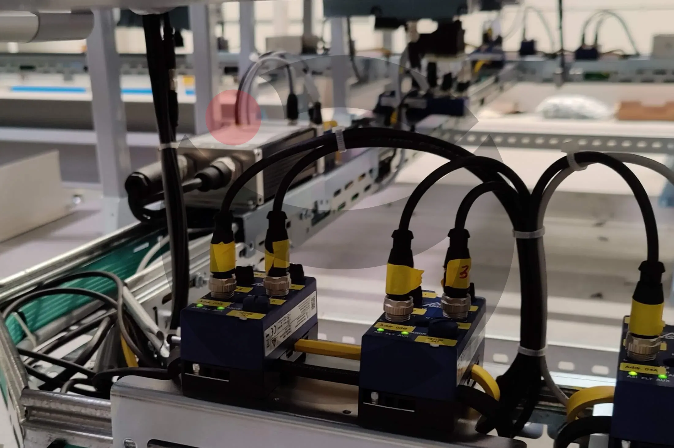 AS-Interface flat bus cable and M12 sensor connector installation